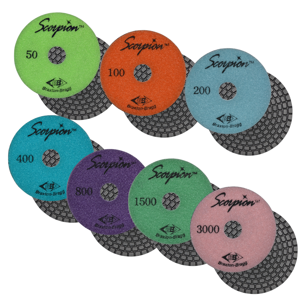 Scorpion 7-Step Wet Polishing Pads 4"